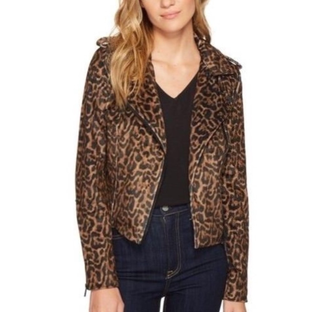 ROMEO & JULIET COUTURE Leopard Print Moto Jacket - Picture 2 of 8